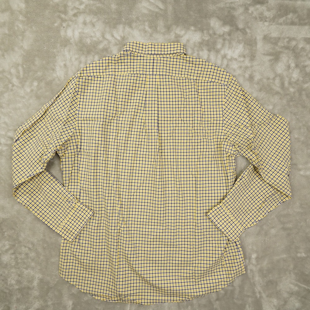 Ralph Lauren Button Up Shirt Men's XL Navy Blue Yellow Plaid Long Sleeve Preppy - Picture 4 of 8